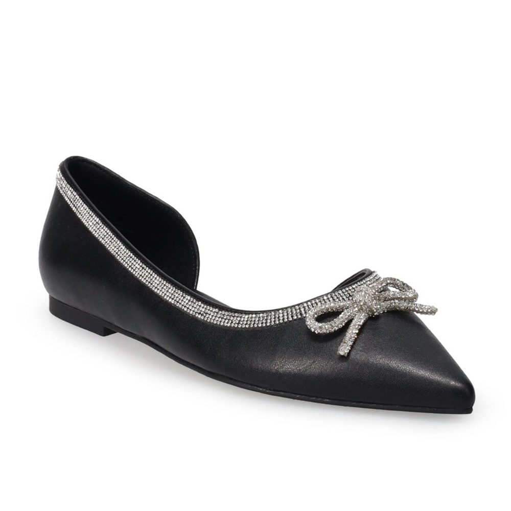 Black Apt. 9® Emmalyn Women's Pointed Toe Bow Flats 7